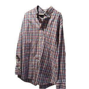 Orvis 2GMX Heritage Wash Red Green Purple Yellow Plaid Button-down Shirt X-Large